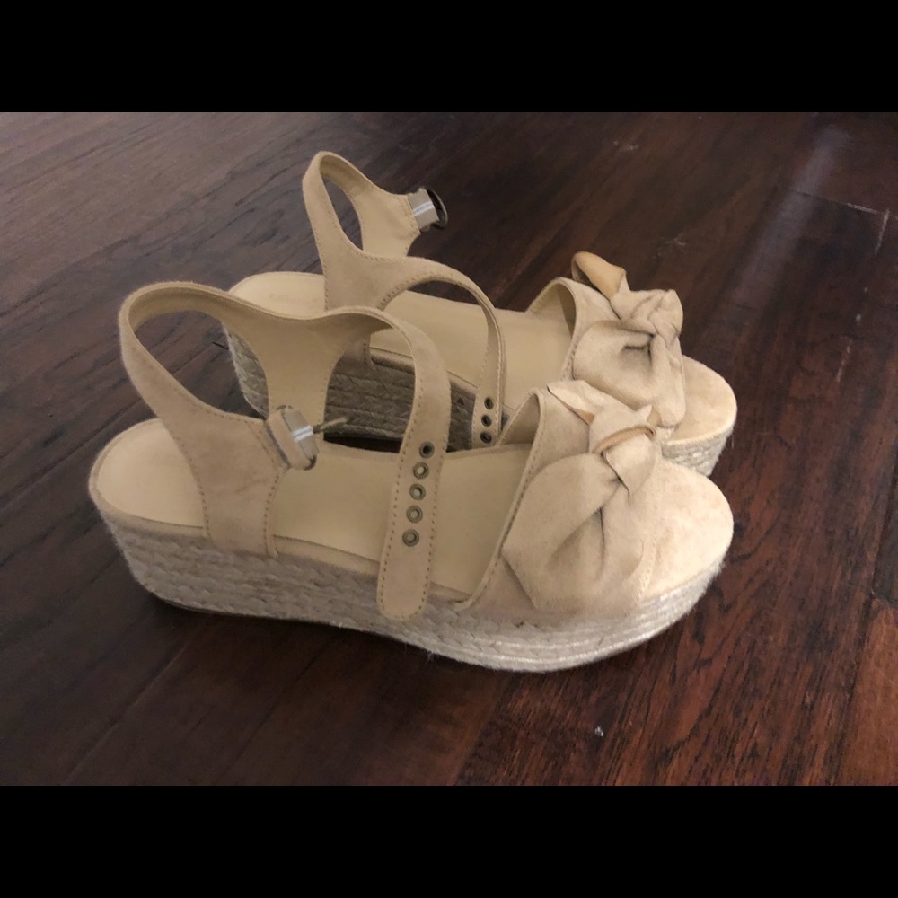Tan platform sandals